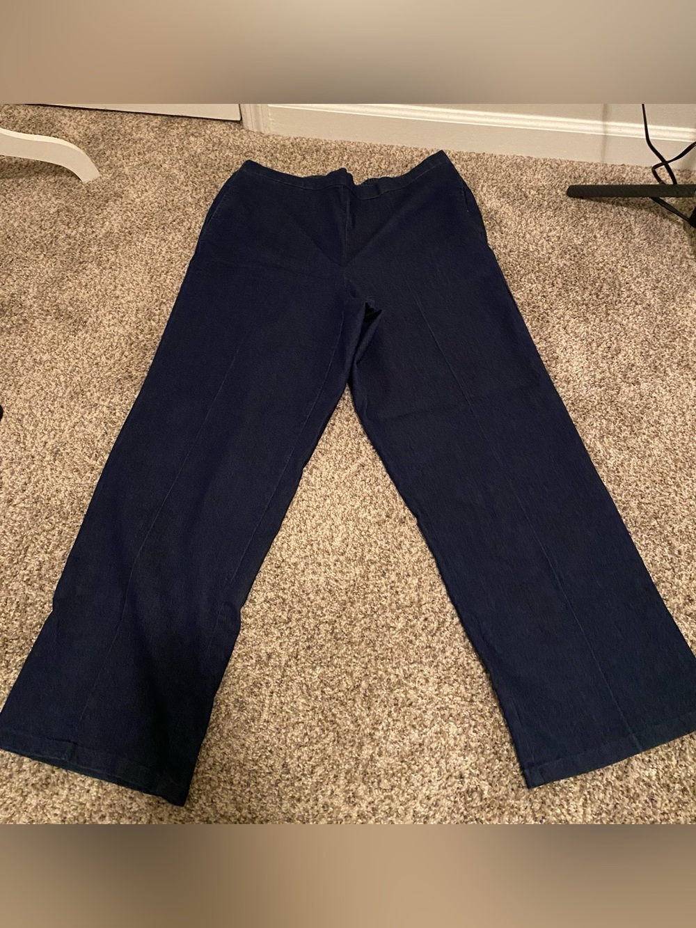 Alfred Dunner Women’s Dark Wash Pull on Pants With Pockets Size 14